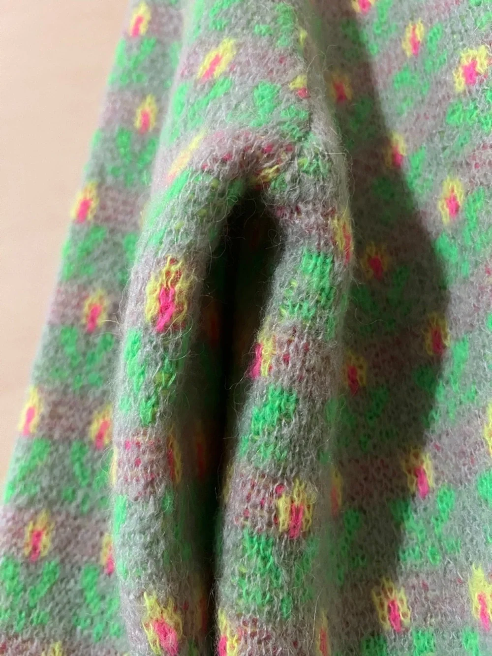 Dr Bloom | Voltereta Sweater Floral Jacquard Button Neck Alpaca Blend Size S/M
